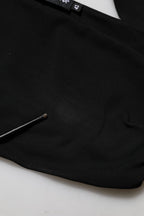 Black Viscose Halter Off Shoulder Cropped Top