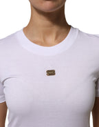 T-Shirt White Cotton Round Neck Short Sleeves I