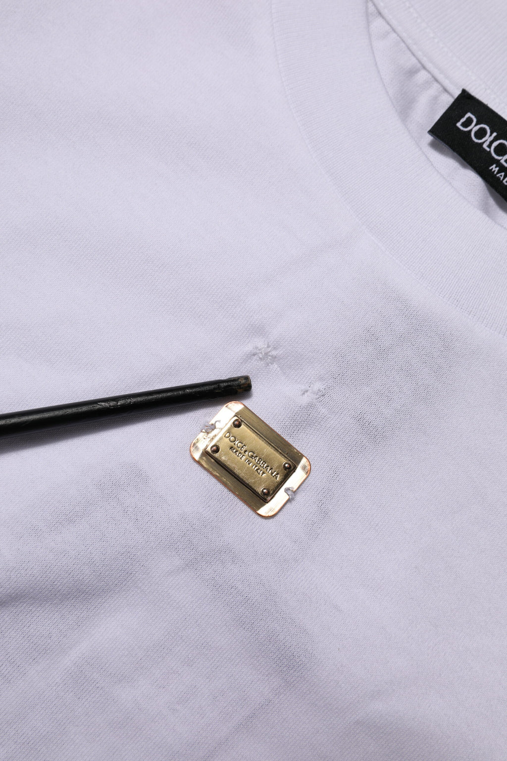 T-Shirt White Cotton Round Neck Short Sleeves I