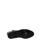 Black Leather Flat Boots