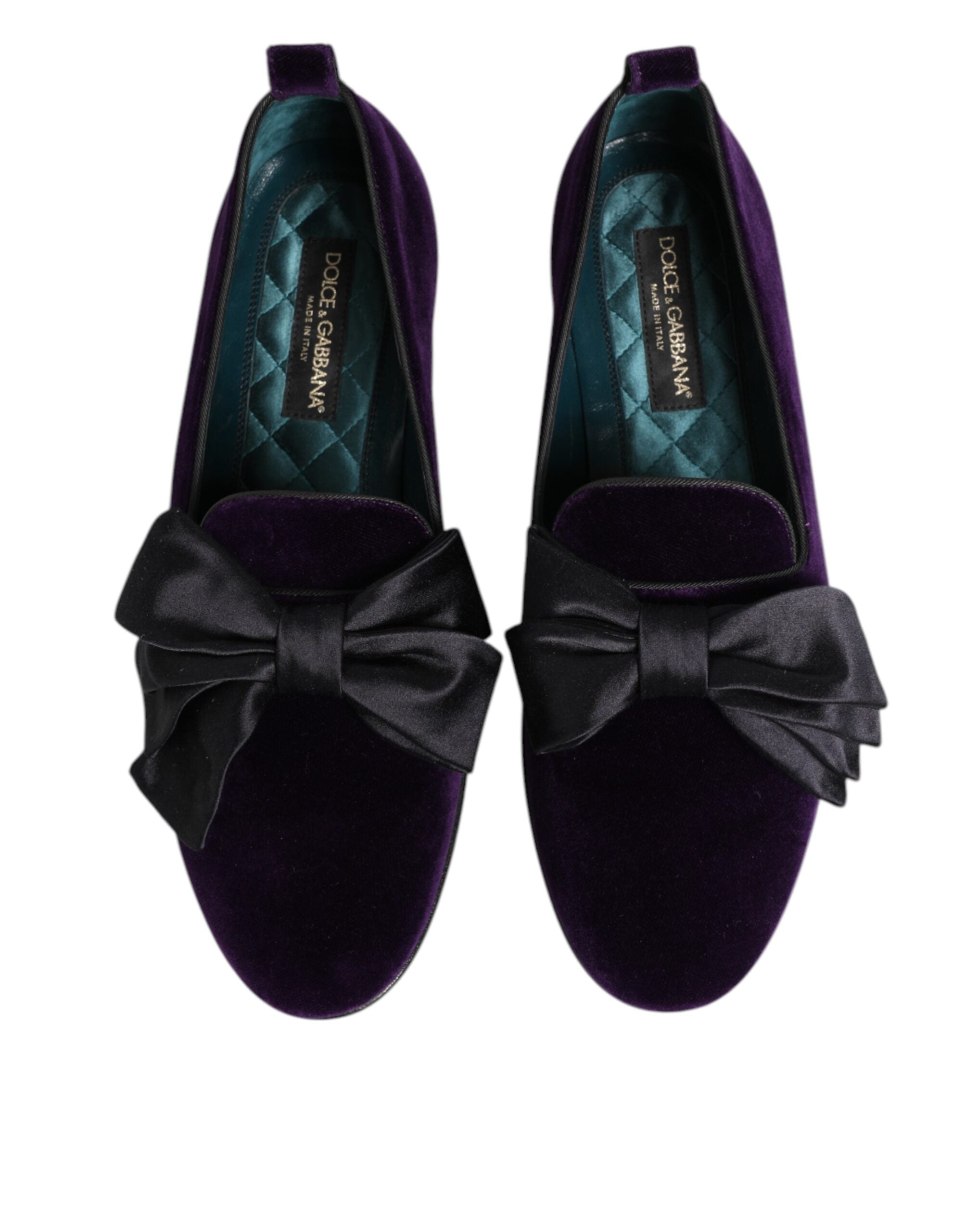 Purple Suede Cotton Bow Slip On Loafers Shoes