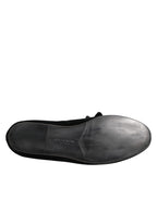 Black Suede Cotton Rose Slip On Loafers Shoes