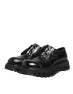 Black Leather Lace Up Derby Men Dress Shoes