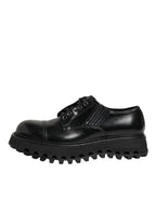 Black Leather Lace Up Derby Men Dress Shoes