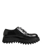 Black Leather Lace Up Derby Men Dress Shoes