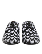 Dress Black White Sequined Lace Up Derby Shoes