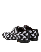 Dress Black White Sequined Lace Up Derby Shoes