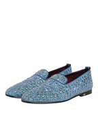 Blue Suede Studded Dress Men Loafers Shoes
