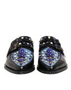 Black Blue Embellished MONKSTRAP Dress Shoes