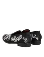 Black Silver Sequined Loafers Men Dress Shoes