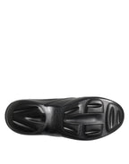 Black Rubber Slides Low Top Sneakers Shoes