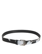 Multicolor PVC Floral Silver Buckle Men Belt
