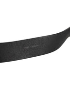 Black Leather Metal Buckle Classic Men Belt