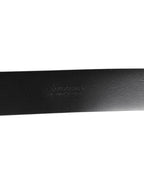 Black Leather Side Rings Brass Buckle Belt