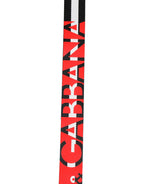 Black White Striped Logo Metal Buckle Belt