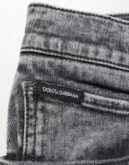 Gray Cotton Slim Fit Denim Trouser Jeans