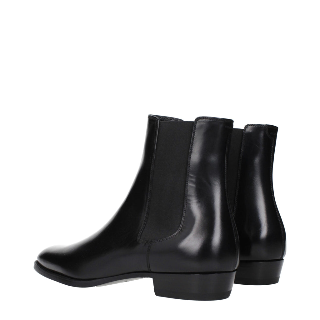 Black Leather Ankle Boots