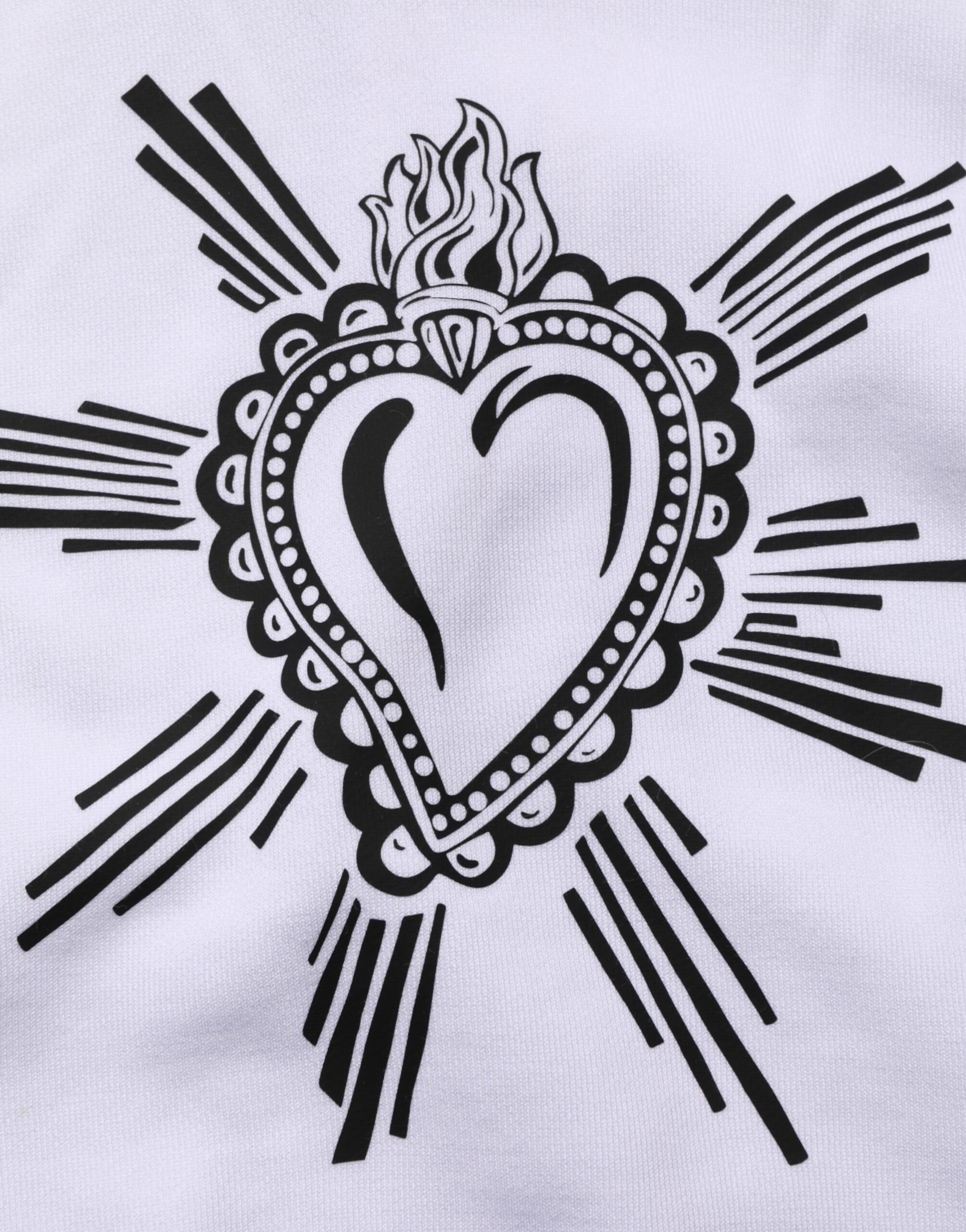 White Sacred Heart Hooded Sweatshirt Sweater