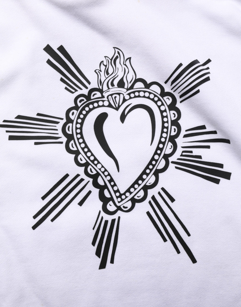 White Sacred Heart Hooded Sweatshirt Sweater