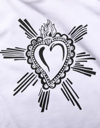 White Sacred Heart Hooded Sweatshirt Sweater