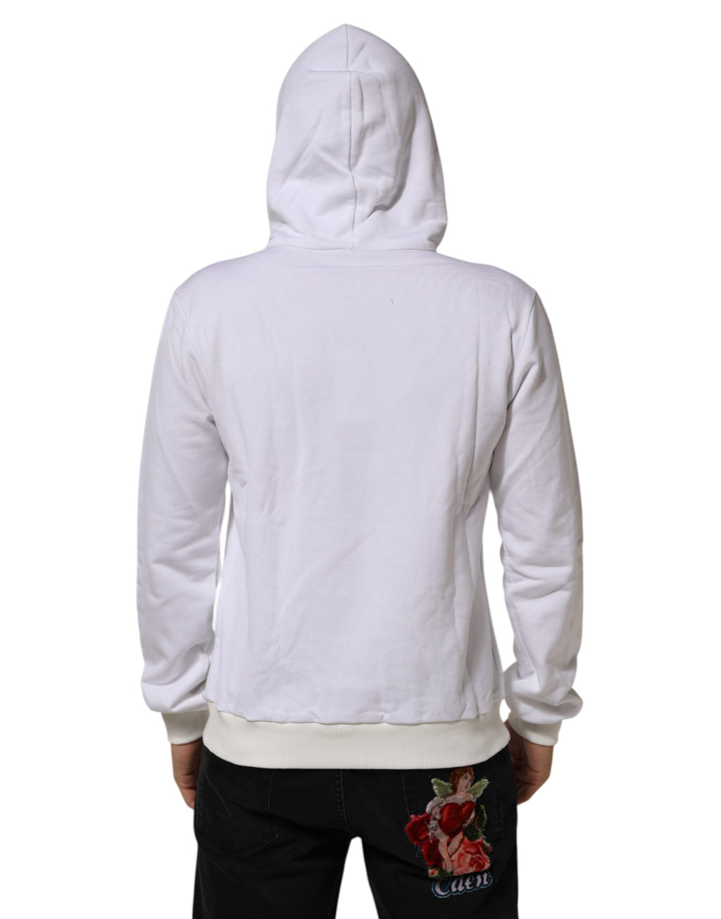 White Sacred Heart Hooded Sweatshirt Sweater