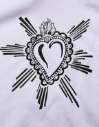 White Sacred Heart Hooded Sweatshirt Sweater
