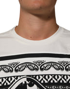 White Cotton Logo Bandana Print Men T-shirt