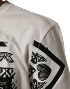 White Cotton Logo Bandana Print Men T-shirt