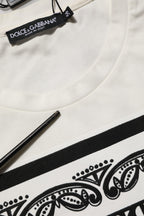 White Cotton Logo Bandana Print Men T-shirt