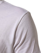 White Logo Print Cotton Crew Neck T-shirt