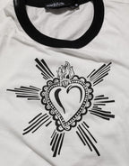 White Sacred Heart Cotton Crew Neck T-shirt