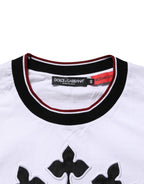 White Cotton Crown King Embroidery T-shirt