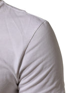 White Cotton Logo Print Crew Neck Men T-shirt