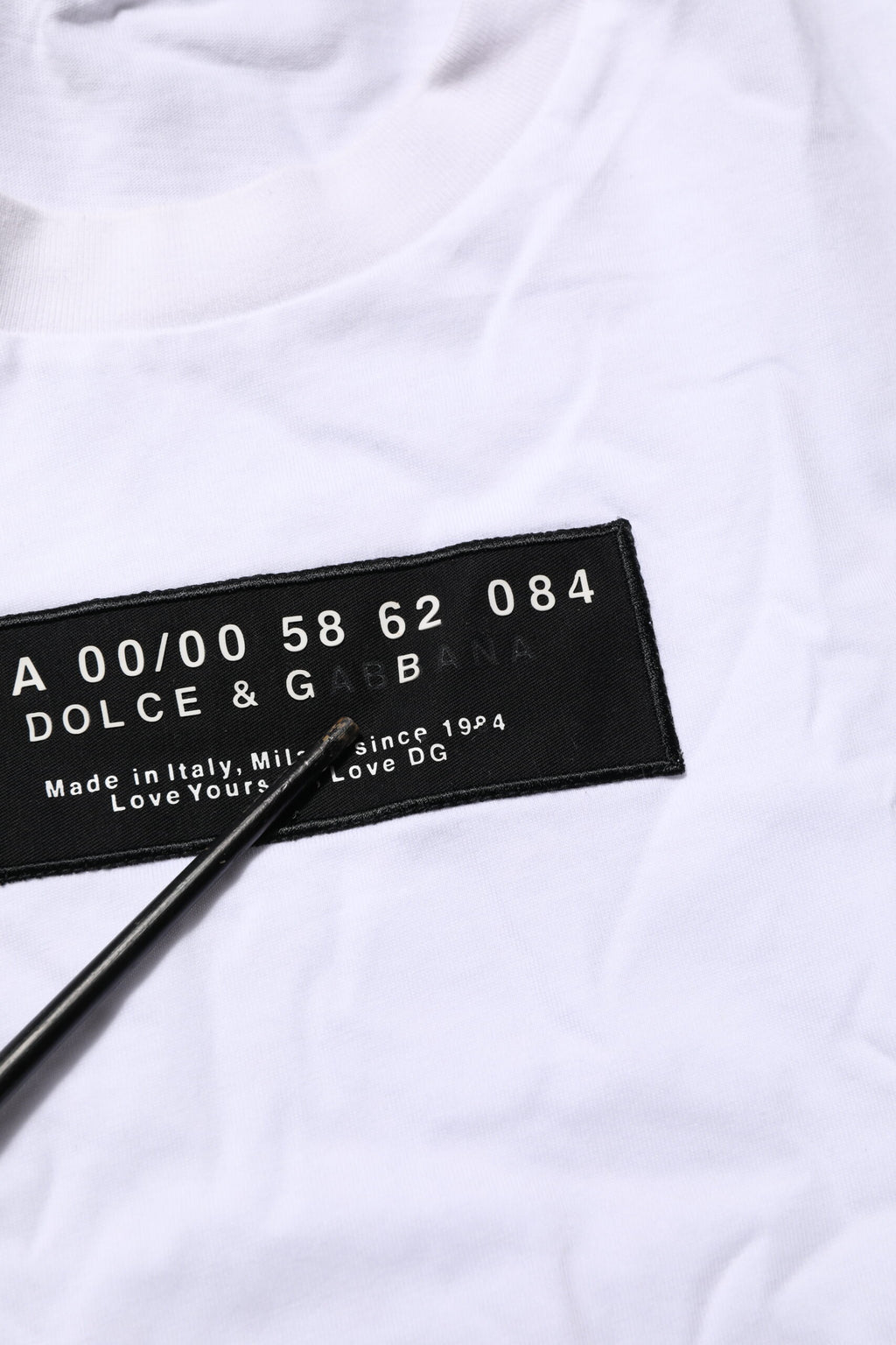 White Cotton Logo Print Crew Neck Men T-shirt