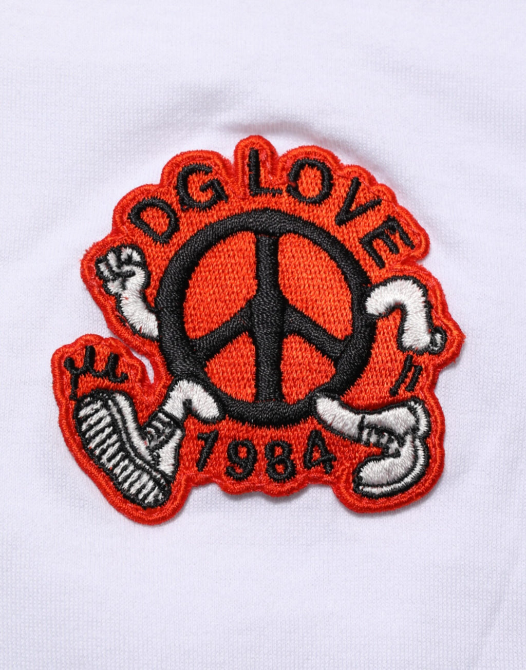 White Cotton DG Love Patch Crew Neck T-shirt