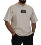 Ivory Cotton Ivory Printed Crewneck