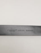 Black Calf Leather Studded Silver Buckle Belt