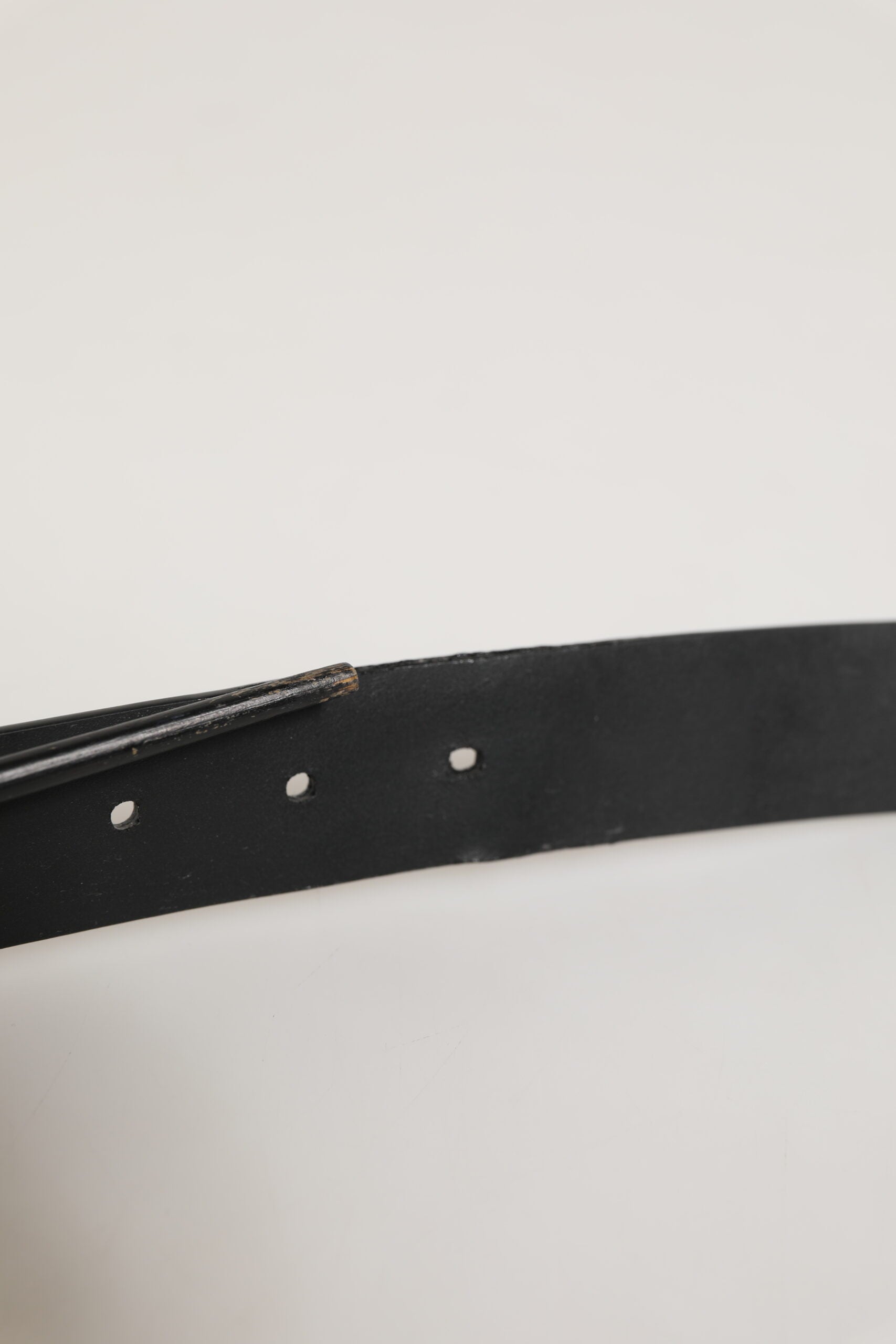 Black Leather Classic Metal Buckle Men Belt