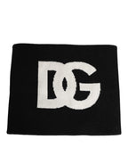 Black D&G Logo Cashmere Knitted Men One Size Scarf