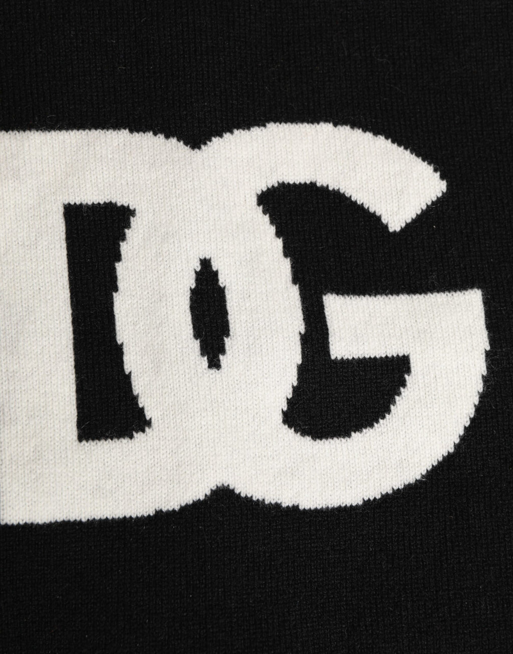 Black D&G Logo Cashmere Knitted Men One Size Scarf