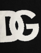 Black D&G Logo Cashmere Knitted Men One Size Scarf