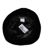 Black Cotton Suede Bucket Logo Capello Hat