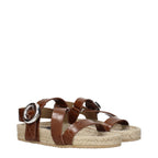 Brown Leather Flat Sandals