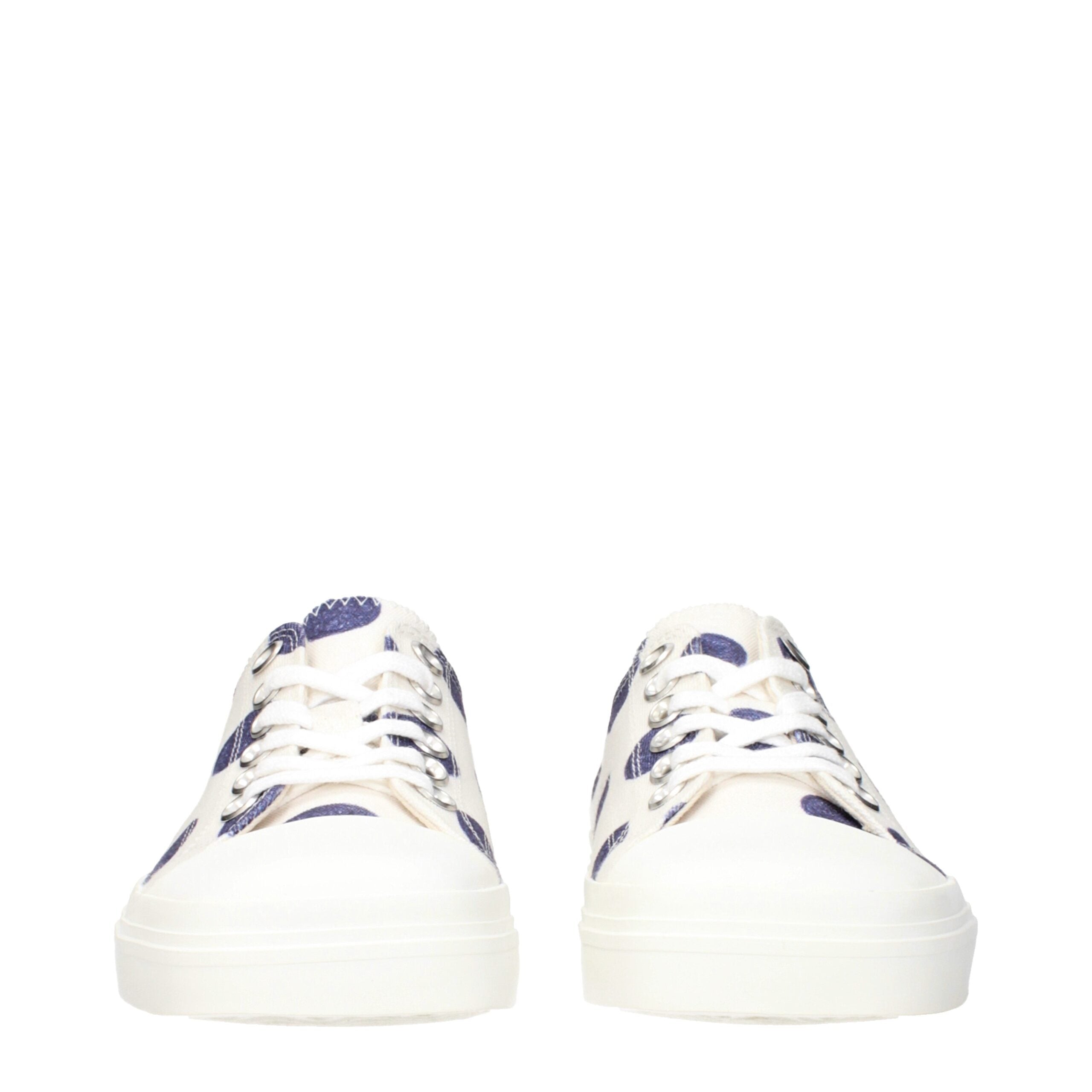 Blue Fabric Low Top Sneakers