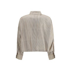 Beige Silk Pattern Shirt