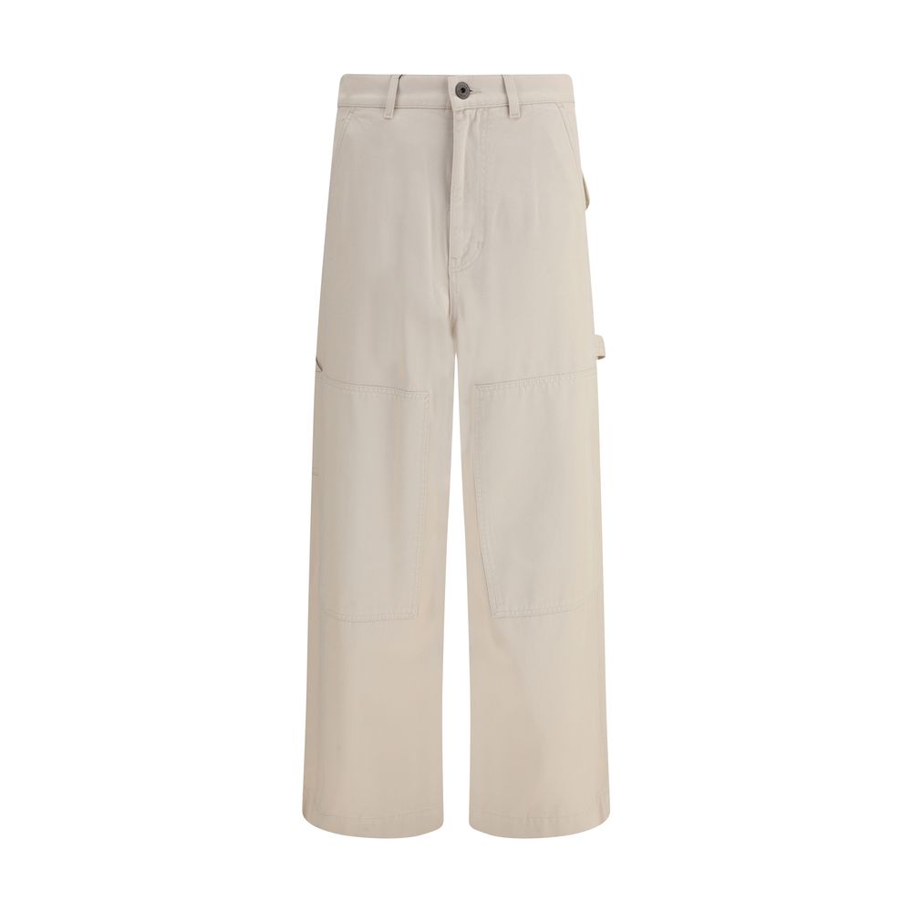 Beige Cotton Cargo Pants