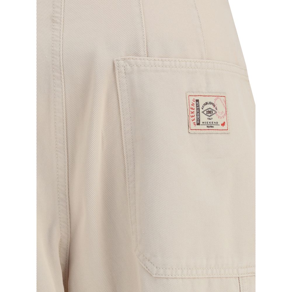 Beige Cotton Cargo Pants