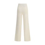 Beige Viscose Casual Pants