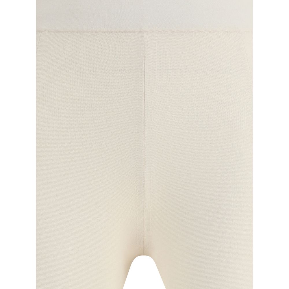 Beige Viscose Casual Pants