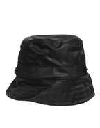 Black PVC Wide Brim Men Bucket Capello Hat